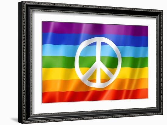 Rainbow Peace Flag-daboost-Framed Art Print