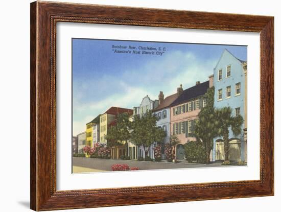 Rainbow Row, Charleston, South Carolina-null-Framed Premium Giclee Print