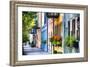 Rainbow Row I, Charleston South Carolina-George Oze-Framed Photographic Print
