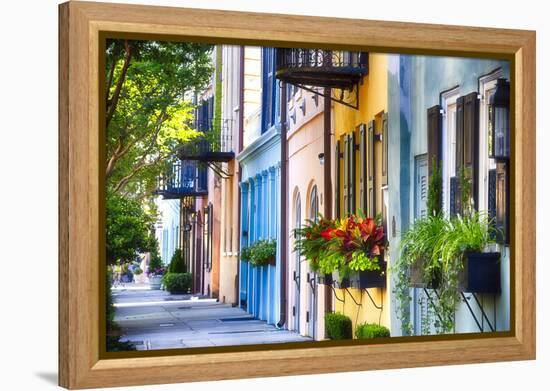 Rainbow Row I, Charleston South Carolina-George Oze-Framed Premier Image Canvas