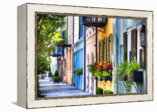Rainbow Row I, Charleston South Carolina-George Oze-Framed Premier Image Canvas
