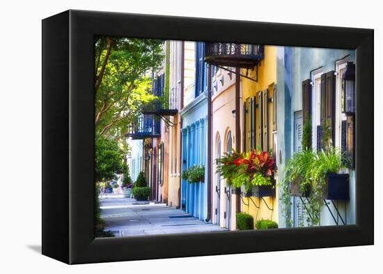 Rainbow Row I, Charleston South Carolina-George Oze-Framed Premier Image Canvas