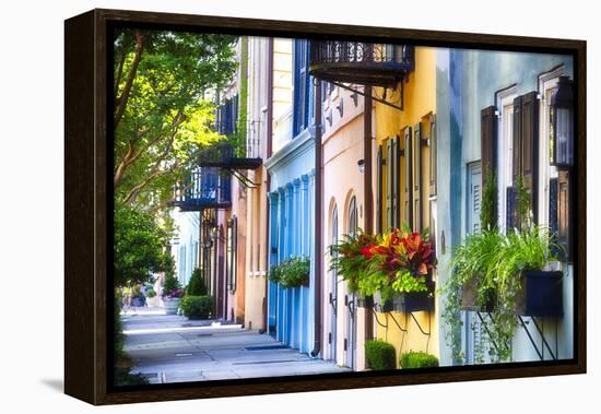 Rainbow Row I, Charleston South Carolina-George Oze-Framed Premier Image Canvas