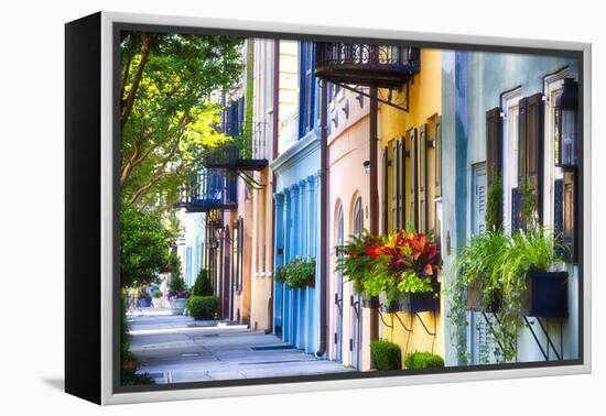 Rainbow Row I, Charleston South Carolina-George Oze-Framed Premier Image Canvas