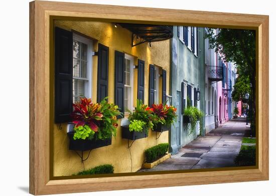 Rainbow Row II, Charleston South Carolina-George Oze-Framed Premier Image Canvas