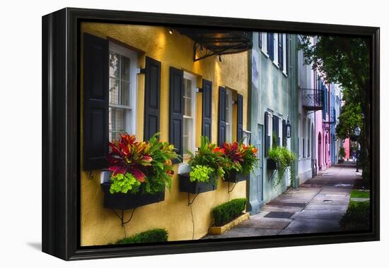 Rainbow Row II, Charleston South Carolina-George Oze-Framed Premier Image Canvas