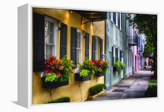 Rainbow Row II, Charleston South Carolina-George Oze-Framed Premier Image Canvas