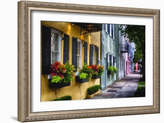 Rainbow Row II, Charleston South Carolina-George Oze-Framed Photographic Print