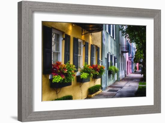 Rainbow Row II, Charleston South Carolina-George Oze-Framed Photographic Print