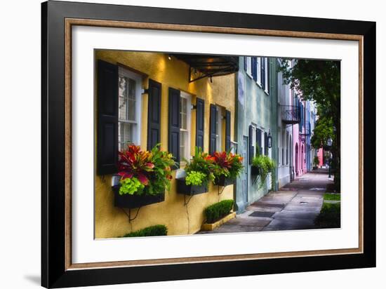 Rainbow Row II, Charleston South Carolina-George Oze-Framed Photographic Print