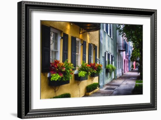 Rainbow Row II, Charleston South Carolina-George Oze-Framed Photographic Print