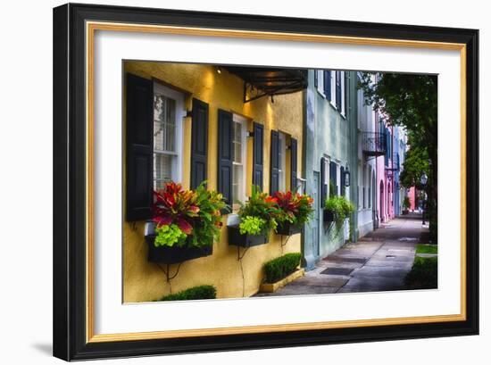 Rainbow Row II, Charleston South Carolina-George Oze-Framed Photographic Print