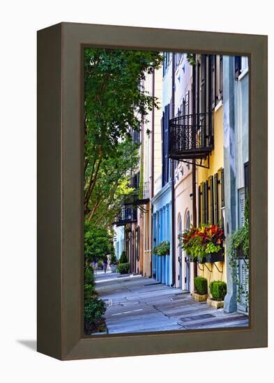 Rainbow Row III Charleston, South Carolina-George Oze-Framed Premier Image Canvas