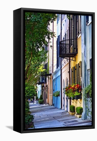 Rainbow Row III Charleston, South Carolina-George Oze-Framed Premier Image Canvas