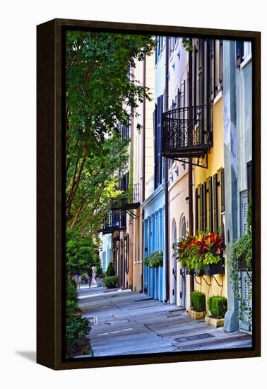 Rainbow Row III Charleston, South Carolina-George Oze-Framed Premier Image Canvas