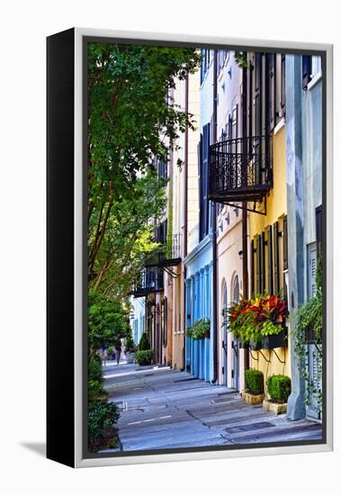 Rainbow Row III Charleston, South Carolina-George Oze-Framed Premier Image Canvas