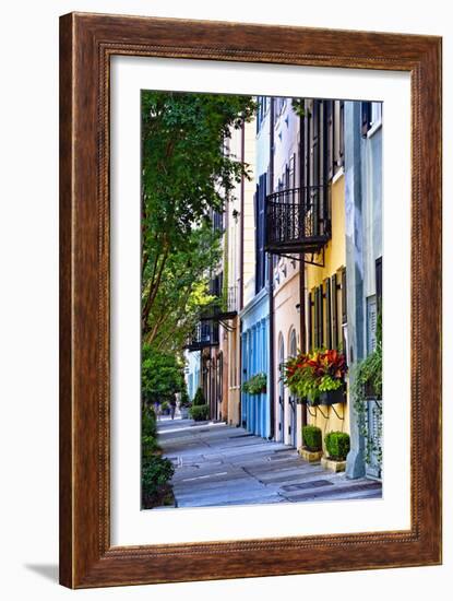 Rainbow Row III Charleston, South Carolina-George Oze-Framed Photographic Print