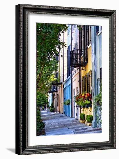 Rainbow Row III Charleston, South Carolina-George Oze-Framed Photographic Print