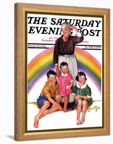 "Rainbow," Saturday Evening Post Cover, March 28, 1936-Ellen Pyle-Framed Premier Image Canvas