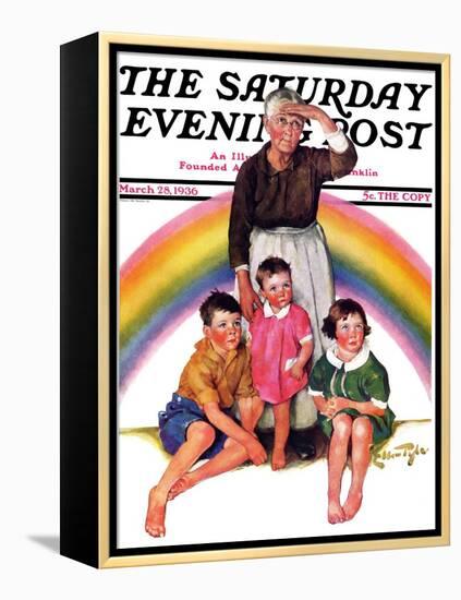 "Rainbow," Saturday Evening Post Cover, March 28, 1936-Ellen Pyle-Framed Premier Image Canvas