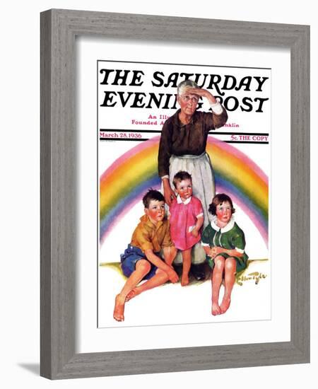 "Rainbow," Saturday Evening Post Cover, March 28, 1936-Ellen Pyle-Framed Giclee Print