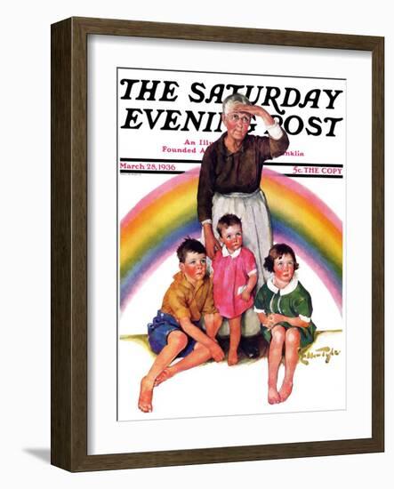 "Rainbow," Saturday Evening Post Cover, March 28, 1936-Ellen Pyle-Framed Giclee Print