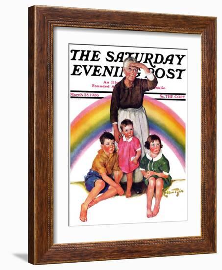 "Rainbow," Saturday Evening Post Cover, March 28, 1936-Ellen Pyle-Framed Giclee Print