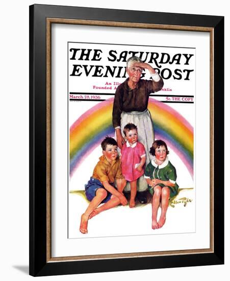 "Rainbow," Saturday Evening Post Cover, March 28, 1936-Ellen Pyle-Framed Giclee Print