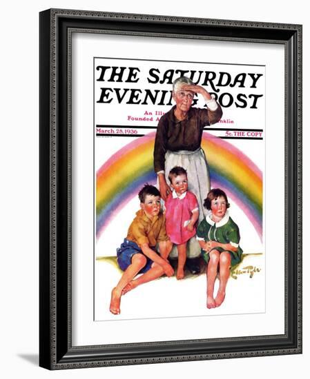 "Rainbow," Saturday Evening Post Cover, March 28, 1936-Ellen Pyle-Framed Giclee Print