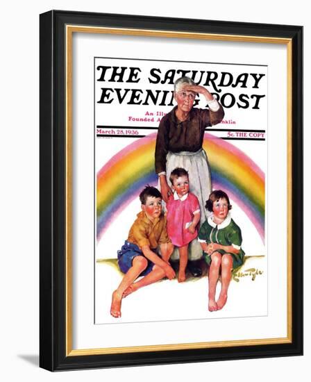 "Rainbow," Saturday Evening Post Cover, March 28, 1936-Ellen Pyle-Framed Giclee Print