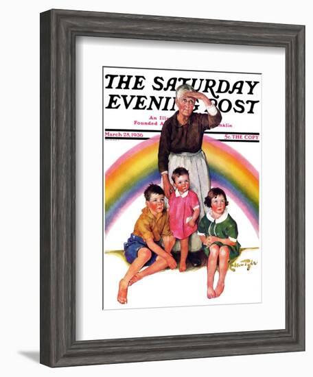 "Rainbow," Saturday Evening Post Cover, March 28, 1936-Ellen Pyle-Framed Giclee Print