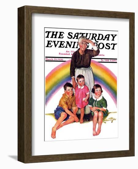 "Rainbow," Saturday Evening Post Cover, March 28, 1936-Ellen Pyle-Framed Giclee Print