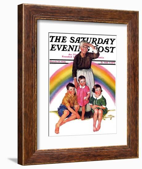 "Rainbow," Saturday Evening Post Cover, March 28, 1936-Ellen Pyle-Framed Giclee Print