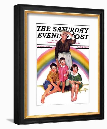 "Rainbow," Saturday Evening Post Cover, March 28, 1936-Ellen Pyle-Framed Giclee Print