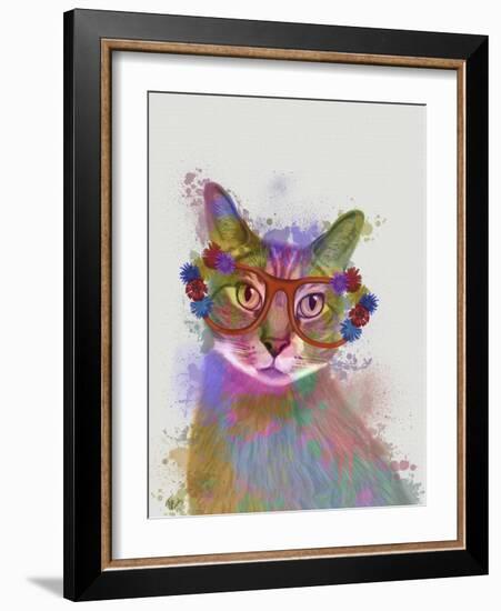 Rainbow Splash Cat 1-Fab Funky-Framed Art Print