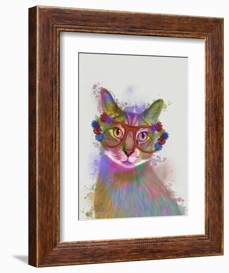 Rainbow Splash Cat 1-Fab Funky-Framed Premium Giclee Print