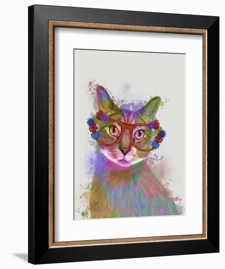 Rainbow Splash Cat 1-Fab Funky-Framed Premium Giclee Print