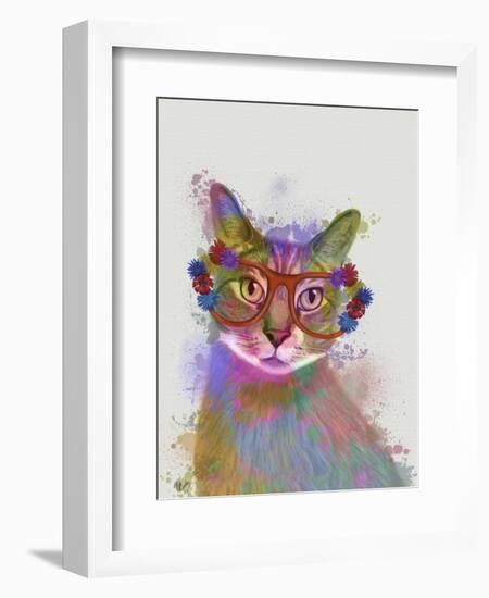 Rainbow Splash Cat 1-Fab Funky-Framed Premium Giclee Print