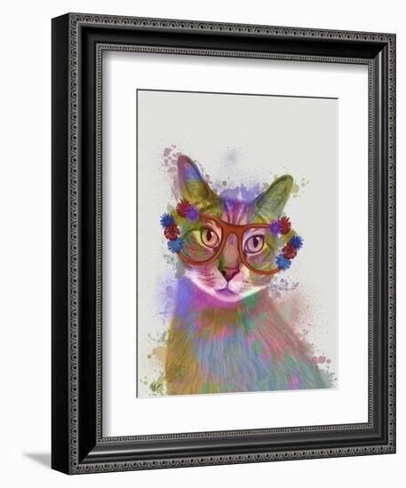 Rainbow Splash Cat 1-Fab Funky-Framed Premium Giclee Print