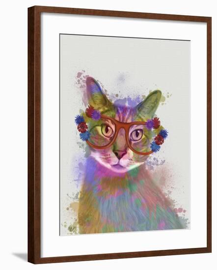 Rainbow Splash Cat 1-Fab Funky-Framed Art Print