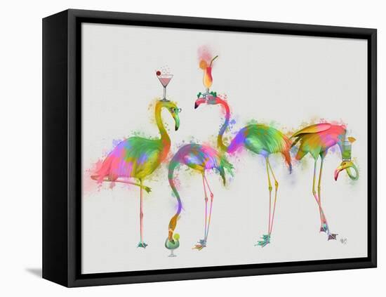 Rainbow Splash Cocktail Party-Fab Funky-Framed Stretched Canvas