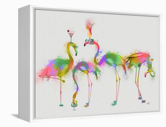 Rainbow Splash Cocktail Party-Fab Funky-Framed Stretched Canvas