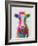 Rainbow Splash Cow-Fab Funky-Framed Art Print