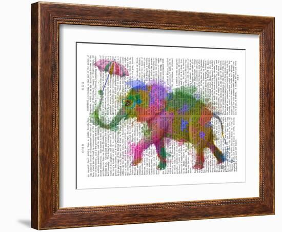 Rainbow Splash Elephant-Fab Funky-Framed Art Print