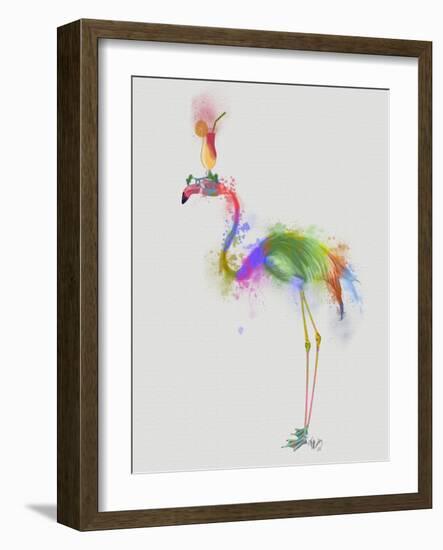 Rainbow Splash Flamingo 1-Fab Funky-Framed Art Print