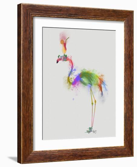 Rainbow Splash Flamingo 1-Fab Funky-Framed Art Print