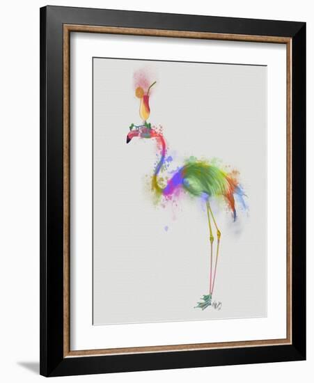 Rainbow Splash Flamingo 1-Fab Funky-Framed Art Print