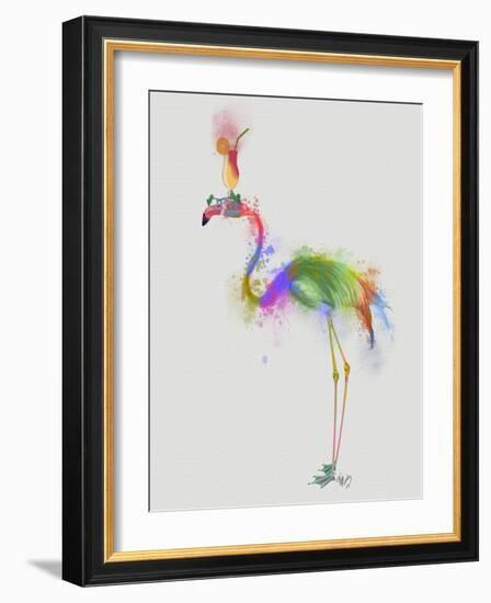 Rainbow Splash Flamingo 1-Fab Funky-Framed Art Print