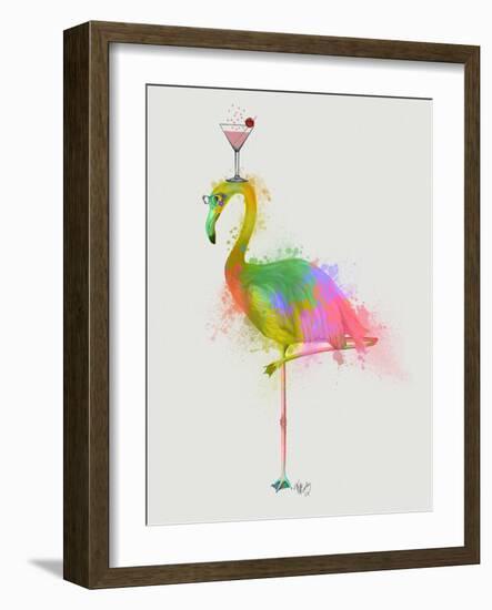 Rainbow Splash Flamingo 2-Fab Funky-Framed Art Print