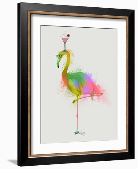 Rainbow Splash Flamingo 2-Fab Funky-Framed Art Print